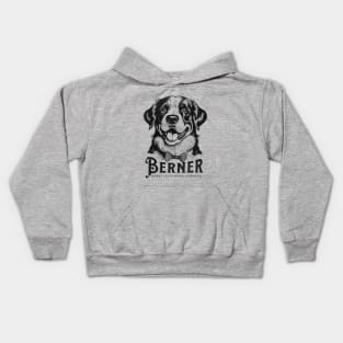 Joyful Berner - Vintage Style Artwork for Dog Lovers Kids Hoodie